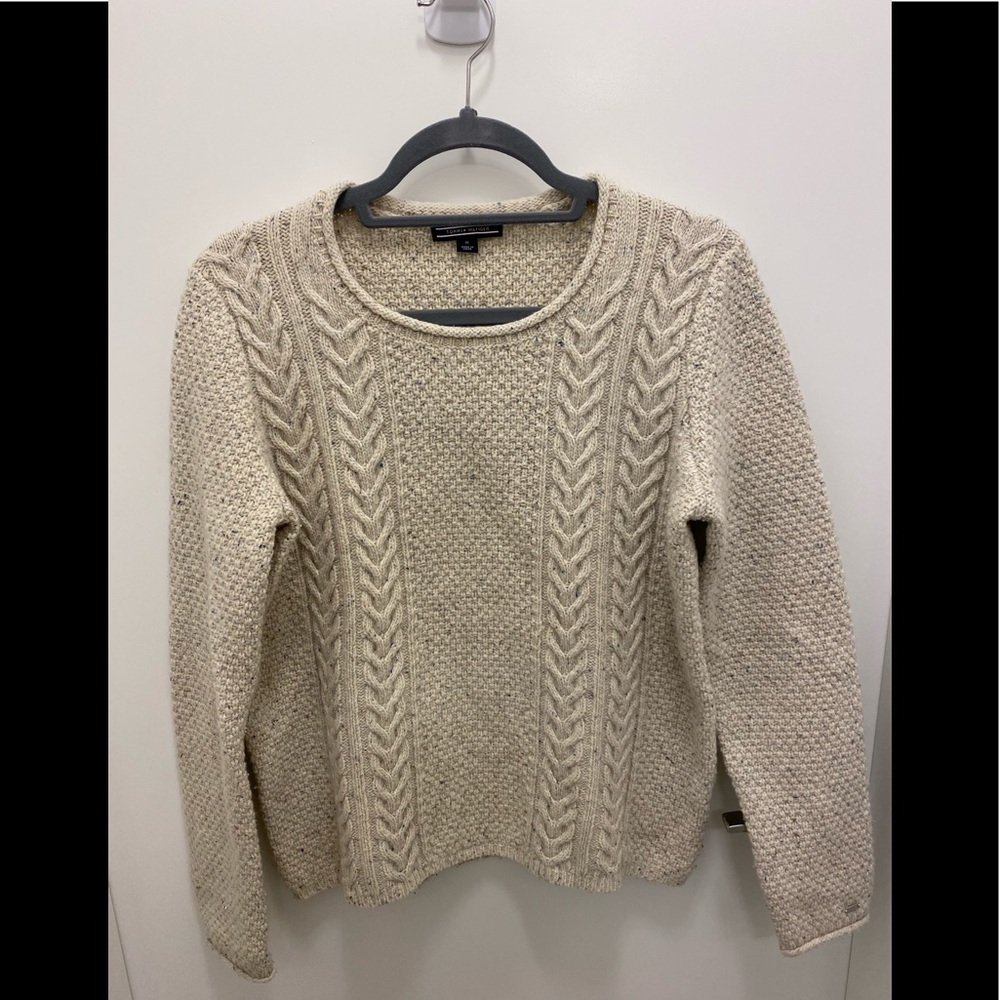 Vintage Style Flecked Cable knit Sweater M